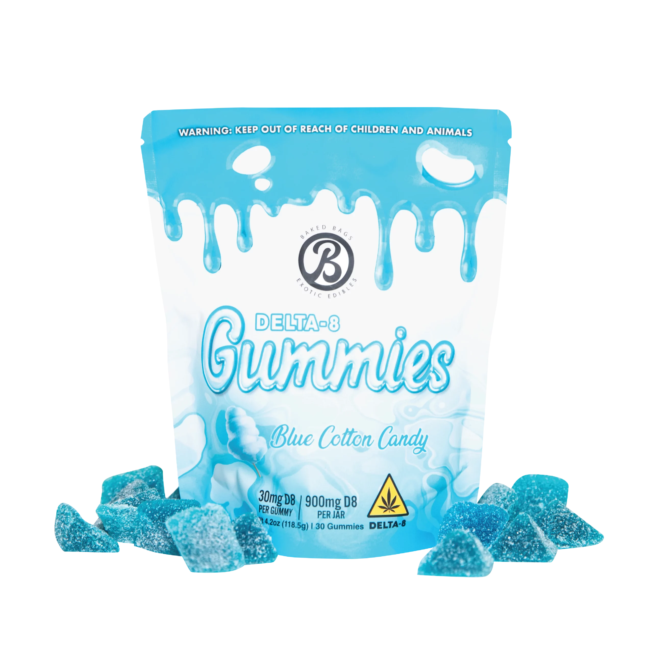 Baked Bags Gummies BLUE COTTON CANDY, Baked Bags Gummies