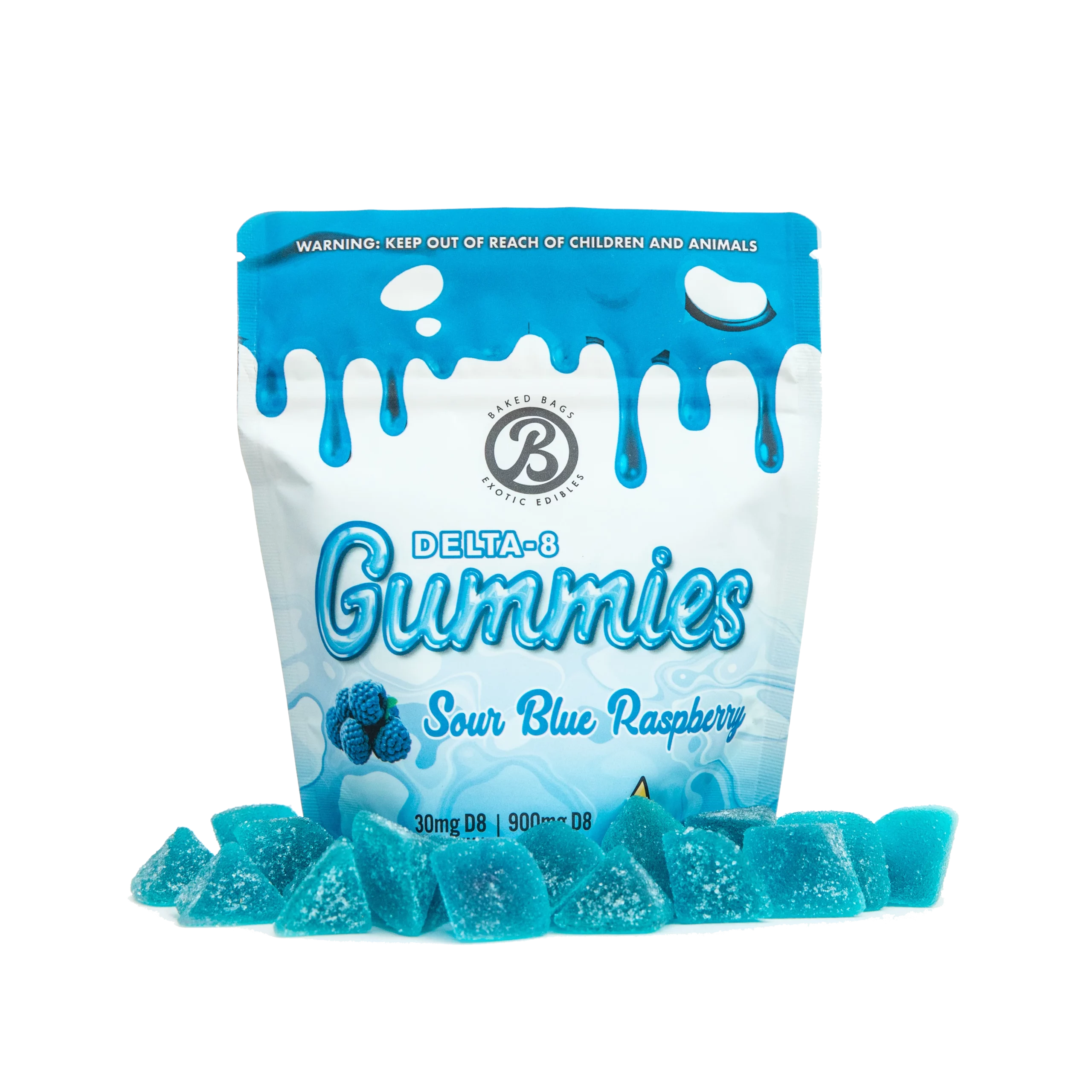 Baked Bags Gummies SOUR BLUE RASPBERRY , Baked Bags Gummies